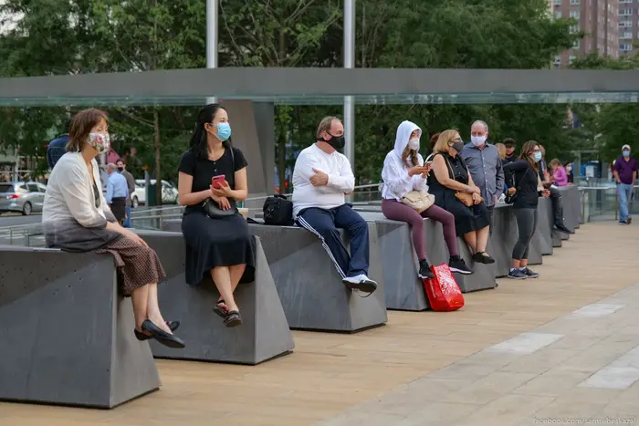 A photo of people at Lincoln Center enjoying outdoor music